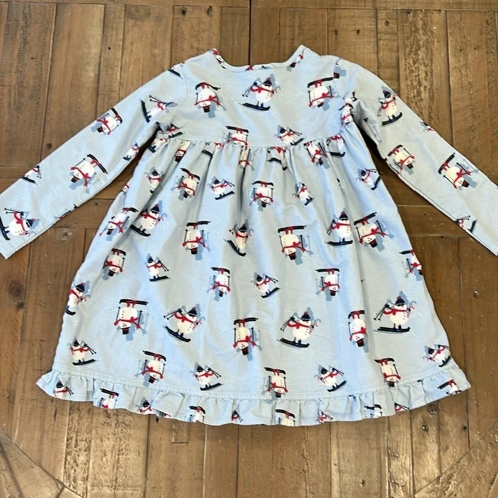 Hanna andersson snowman flannel ruffled nightgown